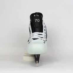 TRUE Senior One Piece Goalie Skates - Pro Stock - White Side/Toe - "70/71" - Size 10 -TrueForce Hockey Sales true goalie skates true senior one piece goalie skates pro stock white side toe 70 71 size 10 10 15186428690498