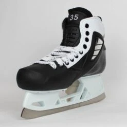 TRUE Senior Two Piece Goalie Skates - Pro Stock - White Side - "35" - Size 10 -TrueForce Hockey Sales true goalie skates true senior two piece goalie skates pro stock white side 35 size 10 10 30366891835458